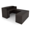 i5 Industries Kai Reception U-Shaped Desk Full Pedestal Lateral File - Espresso - URD7196P-2, URD71102P-2