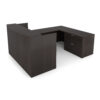 i5 Industries Kai Reception U-Shaped Desk Full Pedestal Lateral File Front - Espresso - URD7196P-2, URD71102P-2