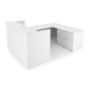i5 Industries Kai Reception U-Shaped Desk Full Pedestal Lateral File Front - Matte White - URD7196P-2, URD71102P-2