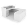 i5 Industries Kai Reception U-Shaped Desk Full Pedestal Lateral File - Matte White - URD7196P-2, URD71102P-2