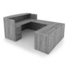 i5 Industries Kai Reception U-Shaped Desk Full Pedestal Lateral File - Samoa Gray - URD7196P-2, URD71102P-2