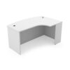 i5 Industries Kai Right-Handed Extended Corner Bow Front Desk Shell - Matte White - EBD3671R