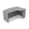 i5 Industries Kai Right-Handed Extended Corner Bow Front Desk Shell - Samoa Gray - EBD3671R