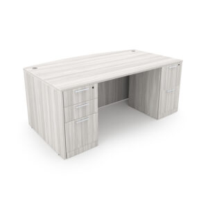 i5 Industries Rayne Bow Front Desk with Full Pedestals, 36" D x 71" W