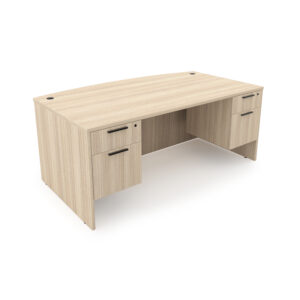 i5 Industries Rayne Bow Front Desk with Suspended Pedestals, 71"