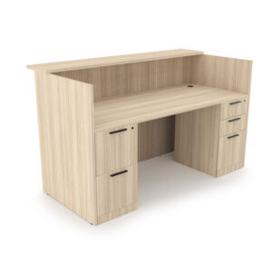 i5 Industries Rayne Reception Desk with Double Full Pedestals, 30" D x 71" W