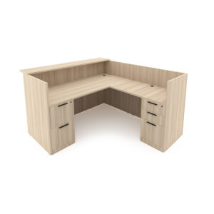 i5 Industries Rayne Reversible L-Shaped Reception Desk with Double Full Pedestals, 71" D x 72" W