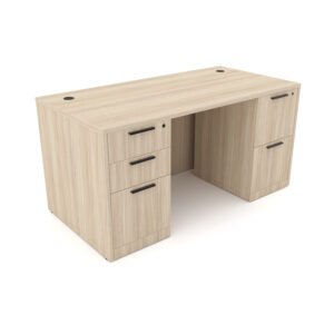 i5 Industries Rayne Desk with Double Full Pedestals, 30" D x 66" W
