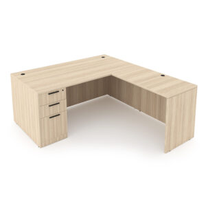 i5 Industries Rayne L-Shaped Desk with Single Full Pedestal, 71" D x 72" W