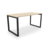 i5 Industries Fusion Metal Leg Desk - Coastal Dune Black Base
