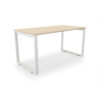 i5 Industries Fusion Metal Leg Desk - Coastal Dune White Base