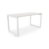i5 Industries Fusion Metal Leg Desk - Harbor Elm White Base