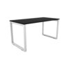 i5 Industries Fusion Metal Leg Desk with Fluted Edge Top - Black White Base