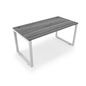 i5 Industries Fusion Metal Leg Desk with Grommets and Fluted Edge Top, 30″ L x 66″ W