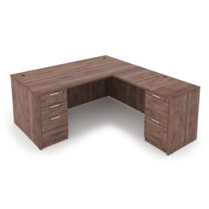 i5 Industries Kai L-Shaped Desk with Double Full Pedestals, 71" D x 72" W