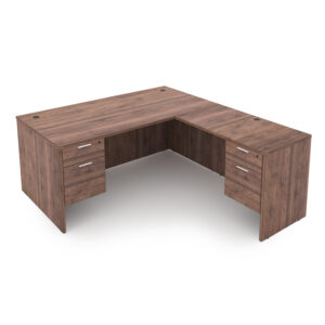i5 Industries Kai L-Shaped Desk with Double Suspended Pedestal, 71" D x 78" W (42" Return)