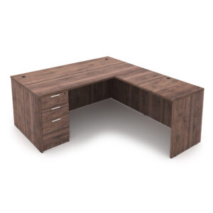 i5 Industries Kai L-Shaped Desk with Single Full Pedestal, 60" D x 72" W