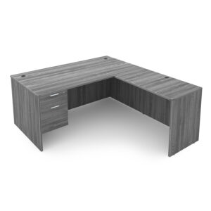 i5 Industries Kai L-Shaped Desk with Single Suspended Pedestal, 66" D x 78" W