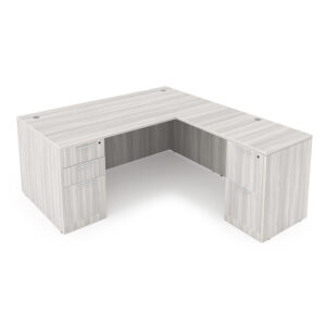 i5 Industries Rayne L-Shaped Desk with Double Full Pedestals, 71" D x 84" W