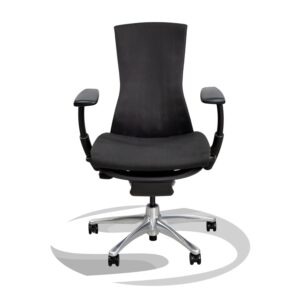 Herman Miller Embody Fully Adjustable with Dark Grey Fabric, Graphite Frame, and Chrome Base