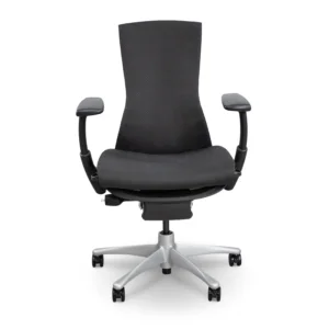 Herman Miller Embody Fully Adjustable with Dark Grey Fabric, Graphite Frame, and Titanium Base (As Is Condition)