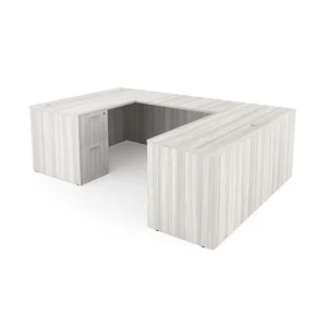 i5 Industries Rayne U-Shaped Desk with Double Full Pedestals, 71"L x 102"W (42" Bridge)