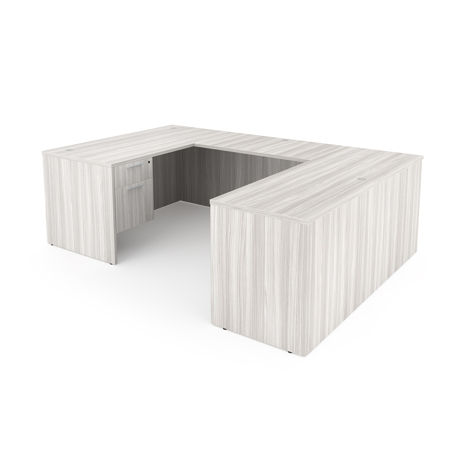 i5 Industries Rayne U-Shaped Desk Double Suspended Ped - Harbor Elm - RN-UD6696P-1, RN-UD66102P-1, RN-UD7196P-1, RN-UD71102P-1, RN-UD71102P-4, RN-UD71108P-1