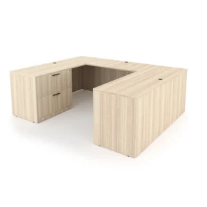 i5 Industries Rayne U-Shaped Desk with Full Pedestal and Lateral File, 71"L x 108"W