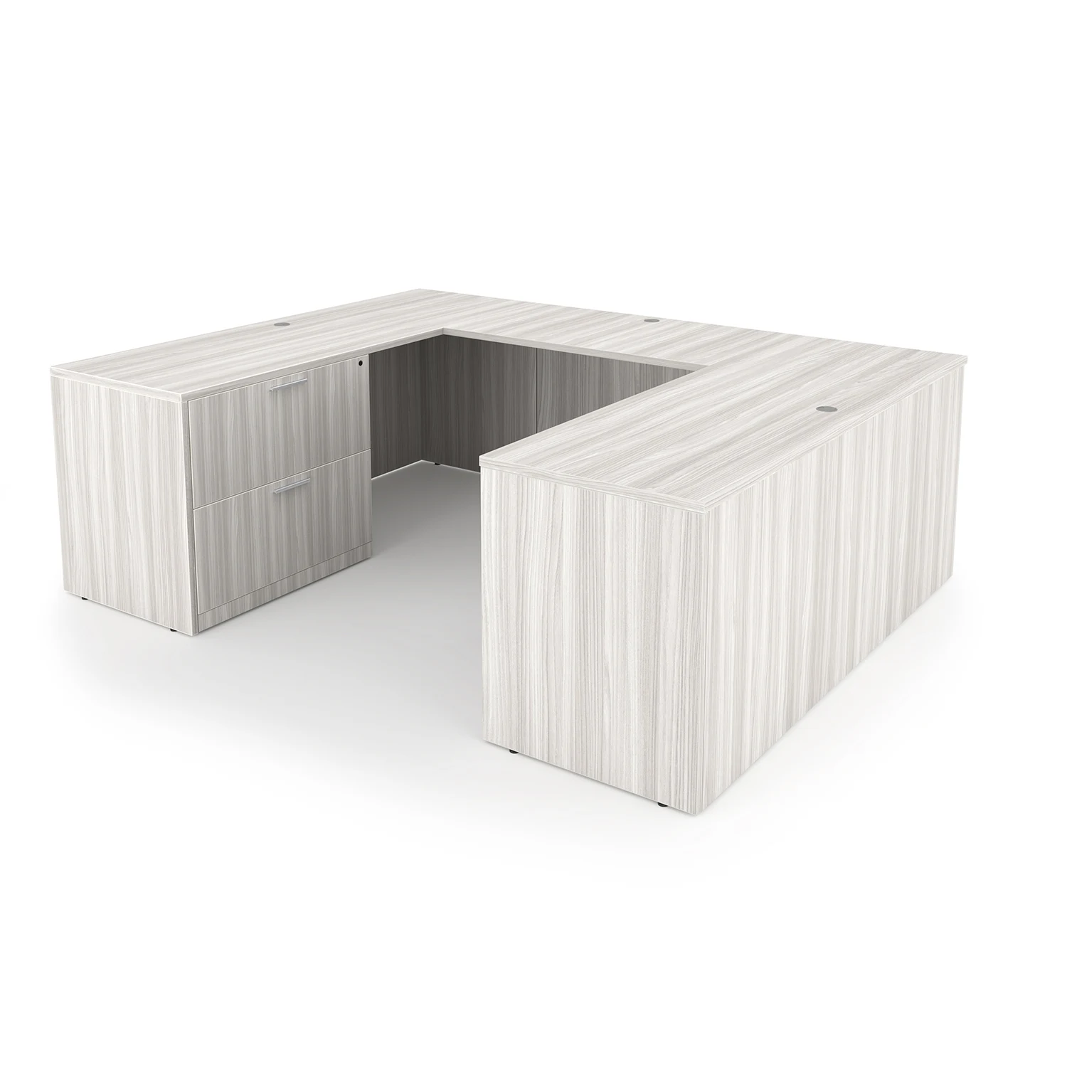 i5 Industries Rayne U-Shaped Desk Full Ped Lateral File - Harbor Elm - RN-UD6696P-3, RN-UD66102P-3, RN-UD7196P-3, RN-UD71102P-3, RN-UD71102P-6, RN-UD71108P-3