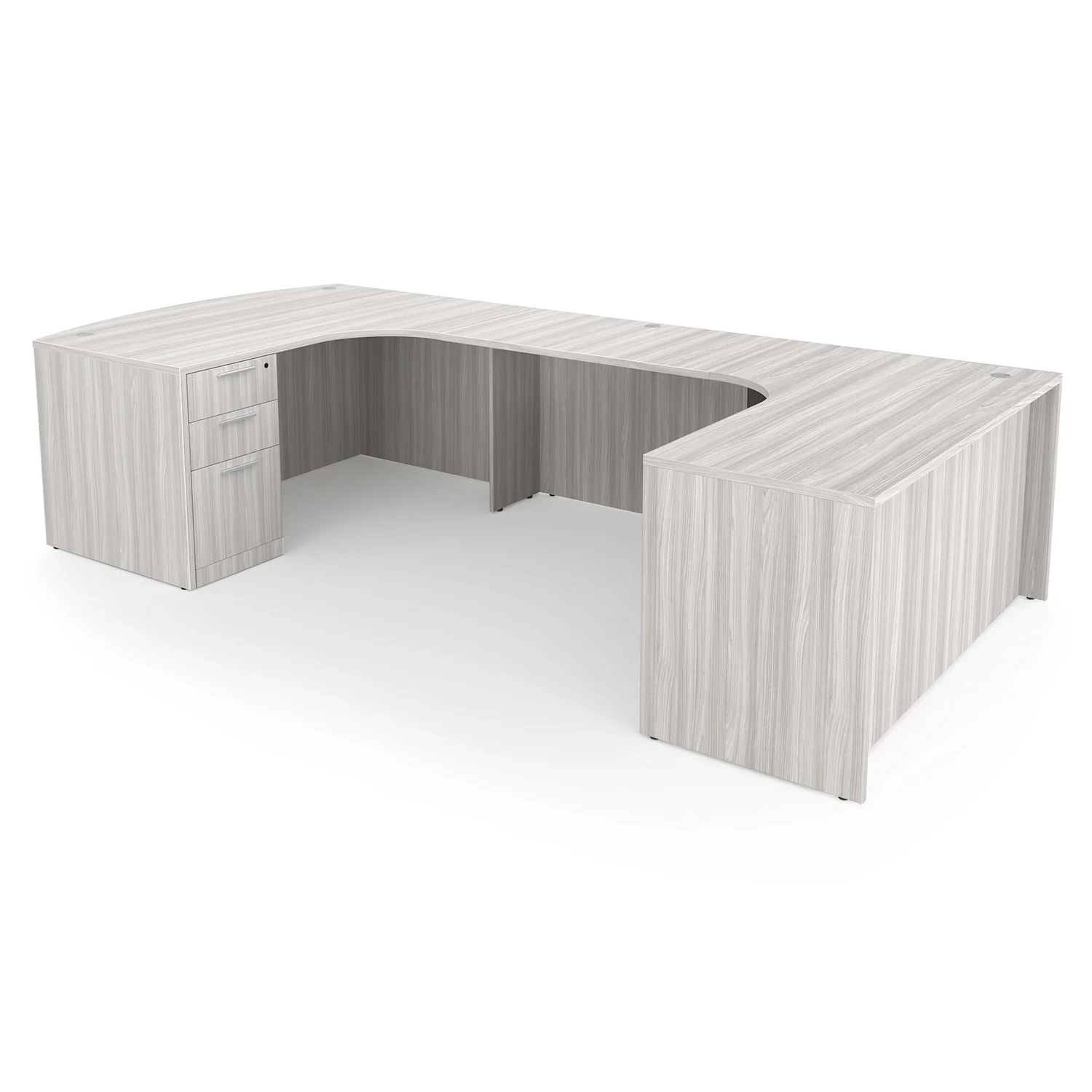 i5 Industries Rayne U-Shaped Extended Corner Bow Front Desk Full Pedestal + Lateral File - Harbor Elm - RN-UEBD71114P-3R, RN-UEB (1)