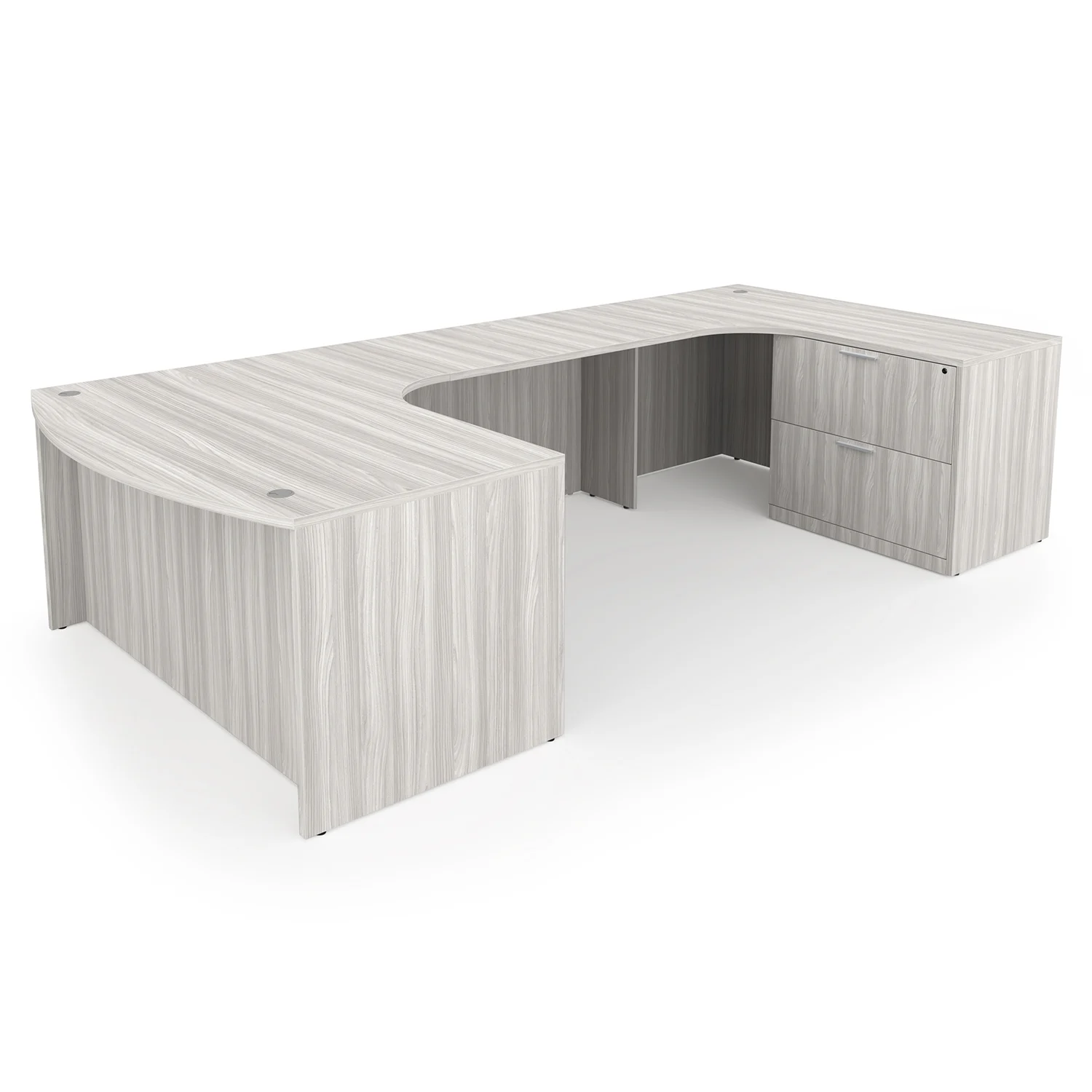i5 Industries Rayne U-Shaped Extended Corner Bow Front Desk Full Pedestal + Lateral File Reverse View - Harbor Elm - RN-UEBD7111 (2)