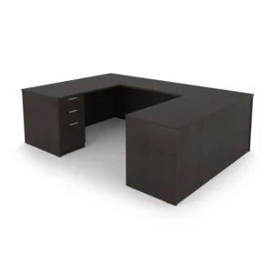 i5 Industries Kai U-Shaped Desk with Double Full Pedestals, 66"L x 102"W