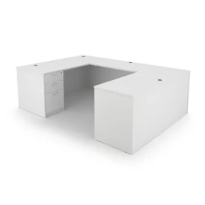 i5 Industries Kai U-Shaped Desk with Double Full Pedestals, 71"L x 102"W (42" Bridge)