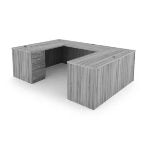 i5 Industries Kai U-Shaped Desk with Double Full Pedestals, 71"L x 102"W