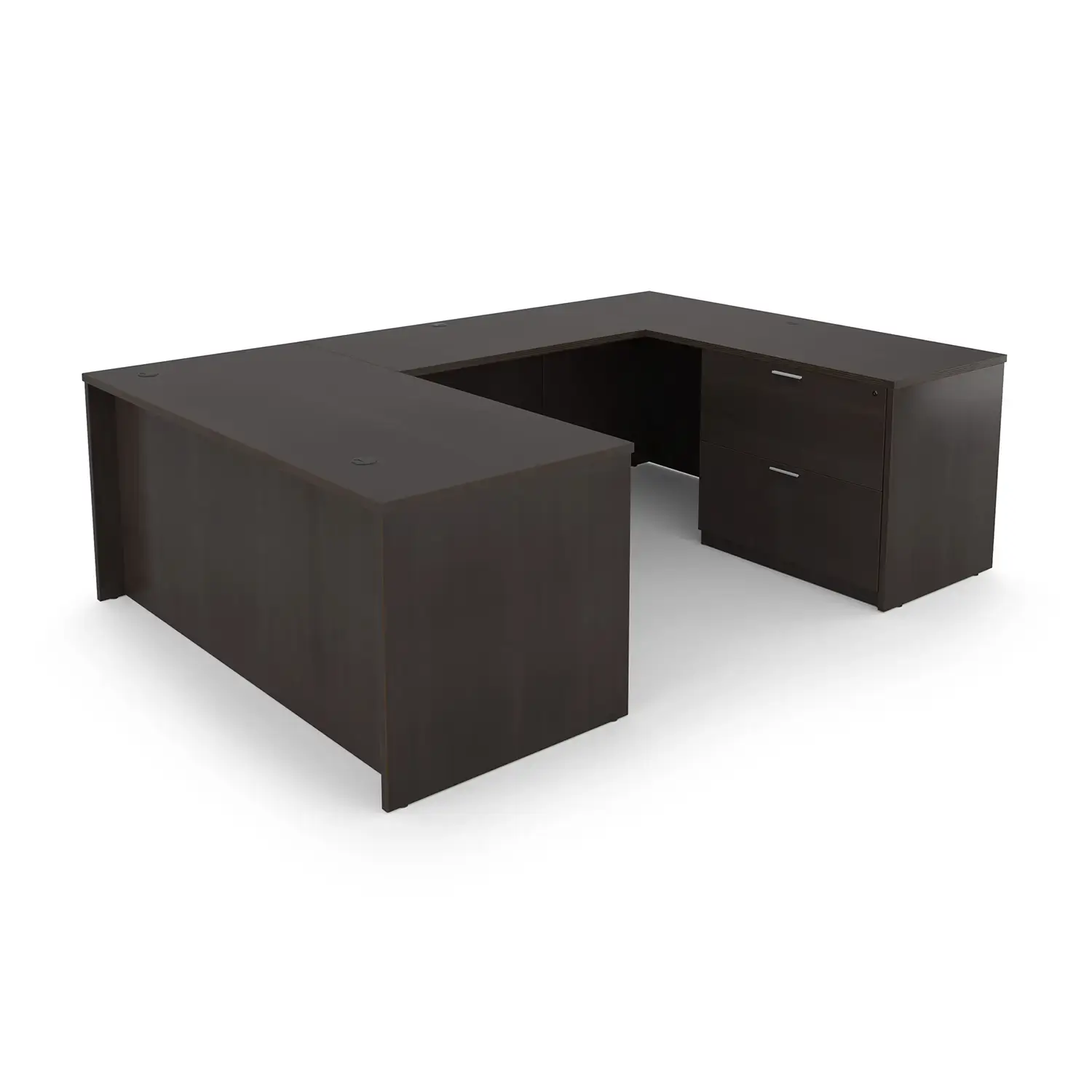 i5 Industries Kai U-Shaped Desk Full Ped Lateral File - Espresso - UD6696P-3, UD66102P-3, UD7196P-3, UD71102P-3, UD71102P-6, UD7