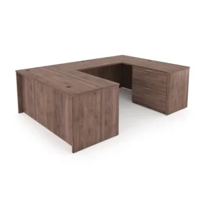 i5 Industries Kai U-Shaped Desk with Full Pedestal and Lateral File, 66"L x 96"W