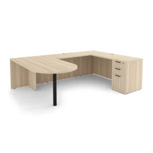 i5 Industries Rayne U-Shaped D-Top Desk with Full Pedestal, 71"L x 102"W