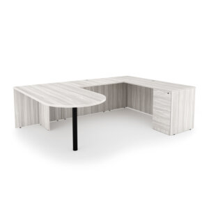 i5 Industries Rayne U-Shaped D-Top Desk with Full Pedestal, 71"L x 102"W